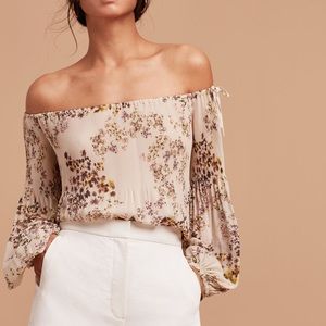 Wilfred-Aritzia Talence off shoulder floral blouse